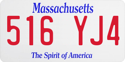 MA license plate 516YJ4