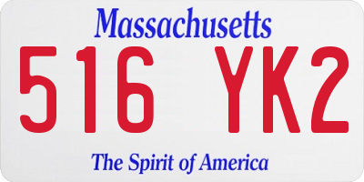 MA license plate 516YK2