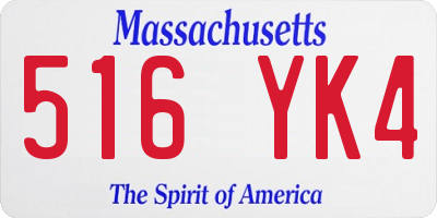 MA license plate 516YK4