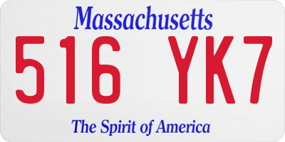 MA license plate 516YK7
