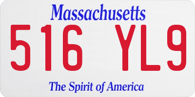 MA license plate 516YL9