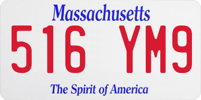 MA license plate 516YM9