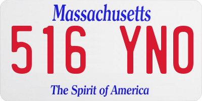 MA license plate 516YN0