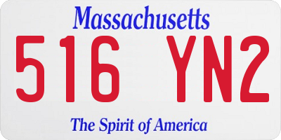 MA license plate 516YN2