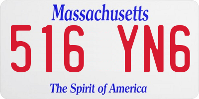 MA license plate 516YN6