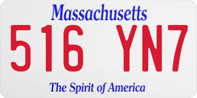 MA license plate 516YN7
