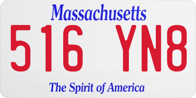MA license plate 516YN8