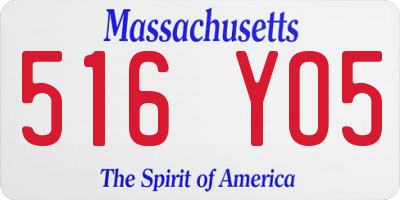 MA license plate 516YO5