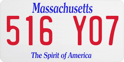 MA license plate 516YO7