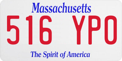 MA license plate 516YP0