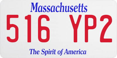 MA license plate 516YP2