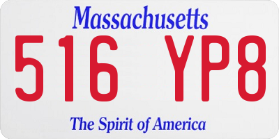 MA license plate 516YP8