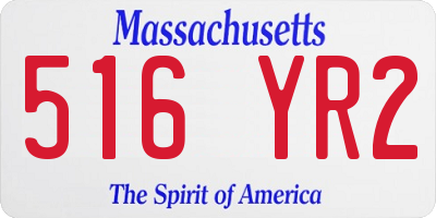 MA license plate 516YR2