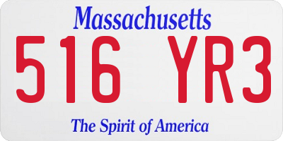 MA license plate 516YR3
