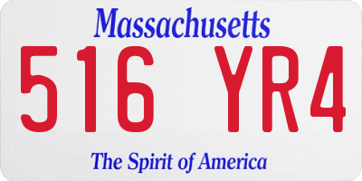 MA license plate 516YR4