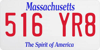 MA license plate 516YR8