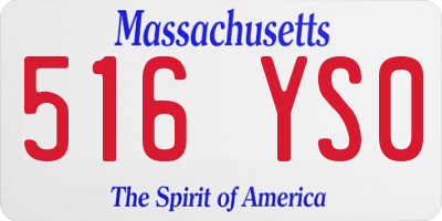 MA license plate 516YS0