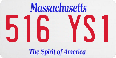 MA license plate 516YS1
