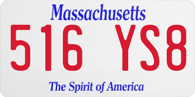 MA license plate 516YS8