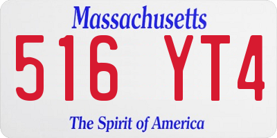 MA license plate 516YT4