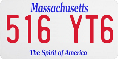 MA license plate 516YT6