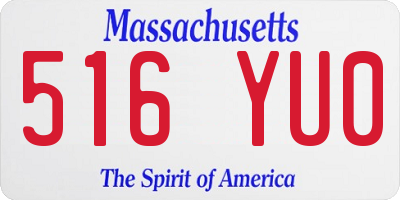 MA license plate 516YU0