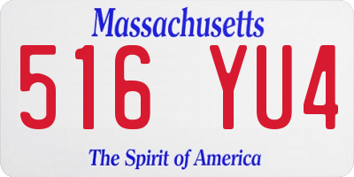 MA license plate 516YU4