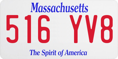 MA license plate 516YV8