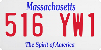 MA license plate 516YW1