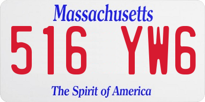 MA license plate 516YW6