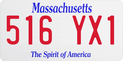 MA license plate 516YX1