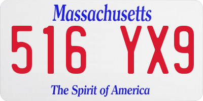 MA license plate 516YX9