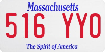 MA license plate 516YY0