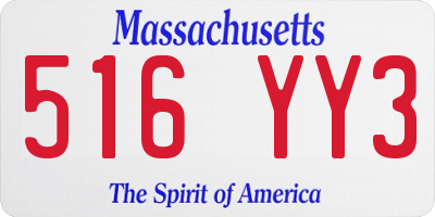 MA license plate 516YY3