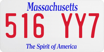 MA license plate 516YY7