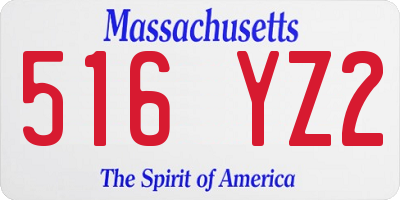 MA license plate 516YZ2