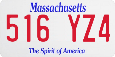 MA license plate 516YZ4