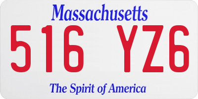 MA license plate 516YZ6