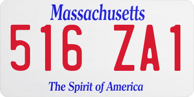 MA license plate 516ZA1