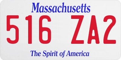 MA license plate 516ZA2