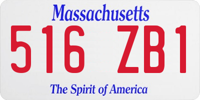 MA license plate 516ZB1