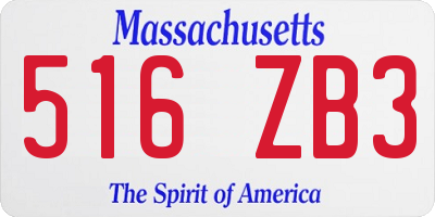 MA license plate 516ZB3