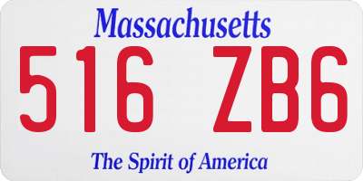 MA license plate 516ZB6