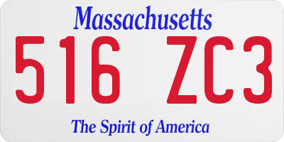 MA license plate 516ZC3