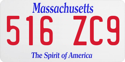 MA license plate 516ZC9