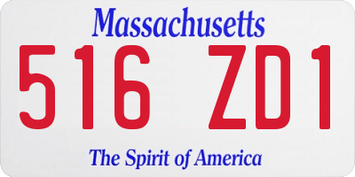 MA license plate 516ZD1