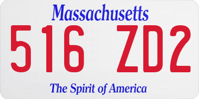 MA license plate 516ZD2