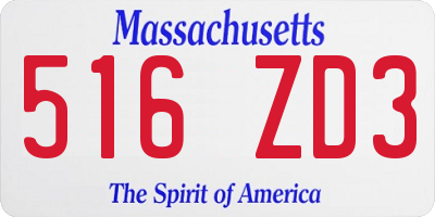 MA license plate 516ZD3