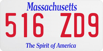MA license plate 516ZD9