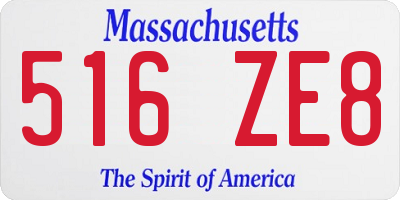 MA license plate 516ZE8